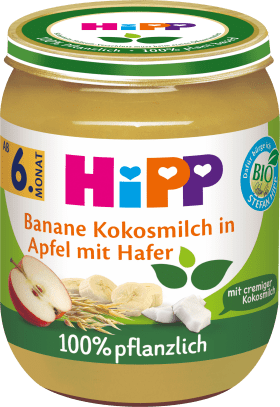 HiPP Fruit & grain banana coconut milk in apple with oats from the 6th month, 160 g