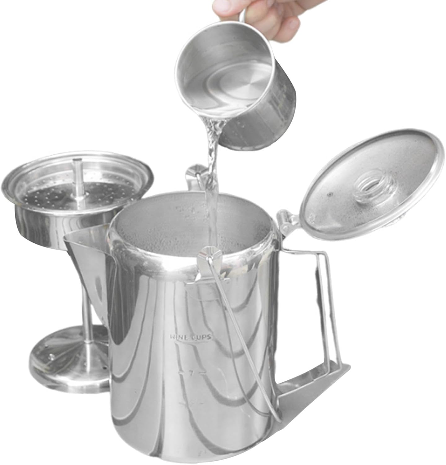 Coffee Maker Camping Coffee Maker Percolators Stove for Camping Stainless Steel - Stainless Steel Coffee Maker