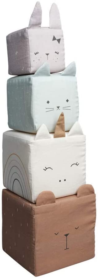 Fabelab Soft Blocks Animals Stacking Cubes 100% Organic Cotton