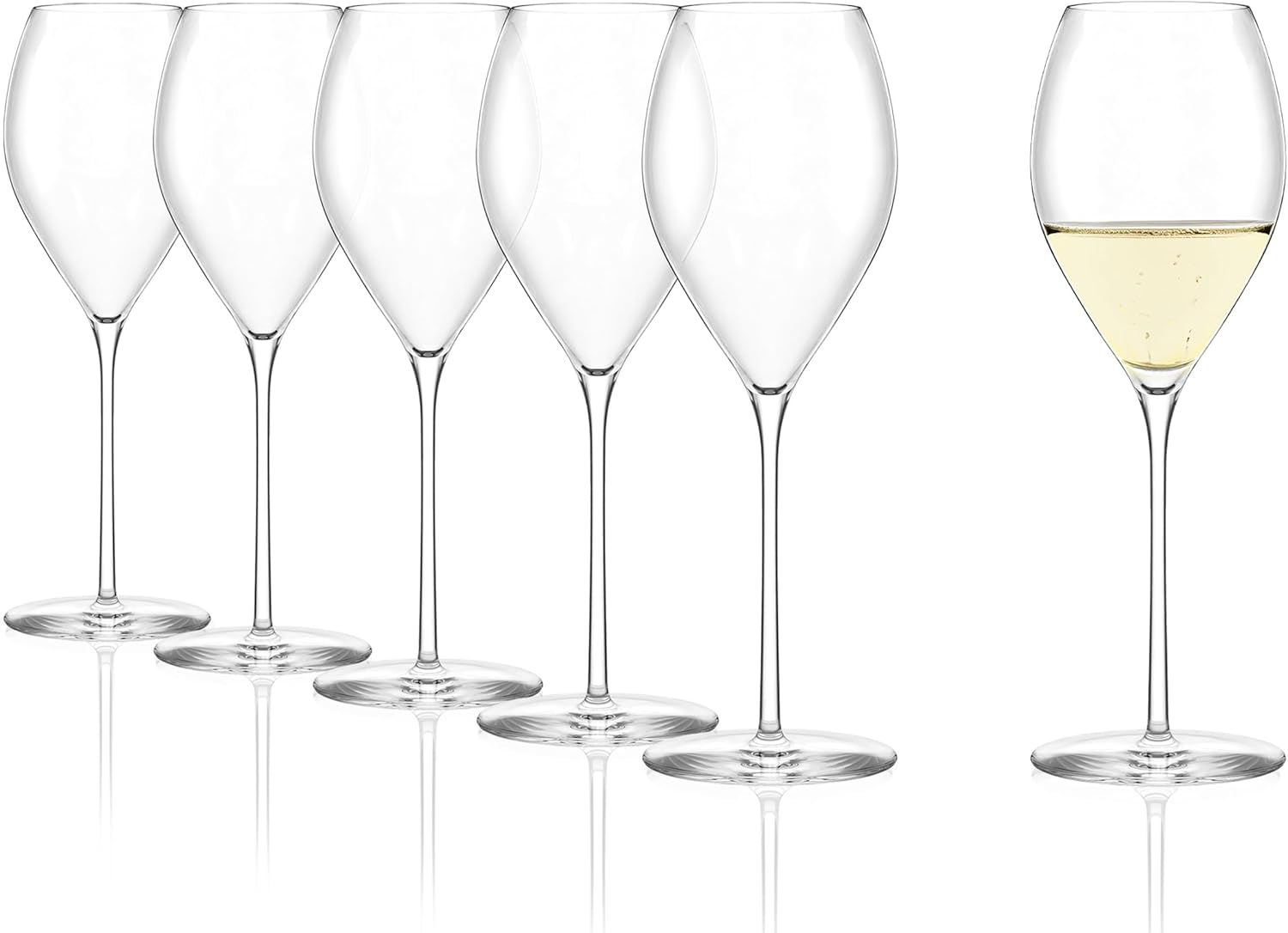 Stölzle Lausitz Store Stölzle Lausitz Fino Champagne Glasses Set of 6 425 ml - Elegant Champagne Flutes Ideal for Champagne & Prosecco - Champagne Glasses Made of Lead-Free Crystal Glass - Dishwasher Safe & Shockproof, Made in Germany