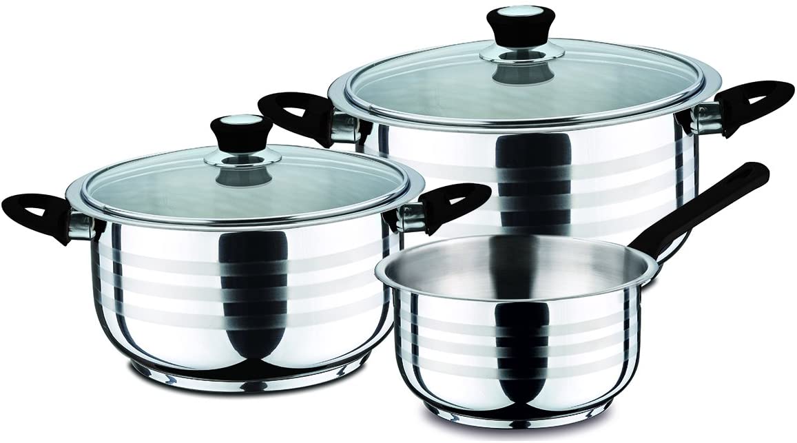 Swiss Home Bergner Zurich Stainless Steel Pot & Pfannensets Glasdeckel