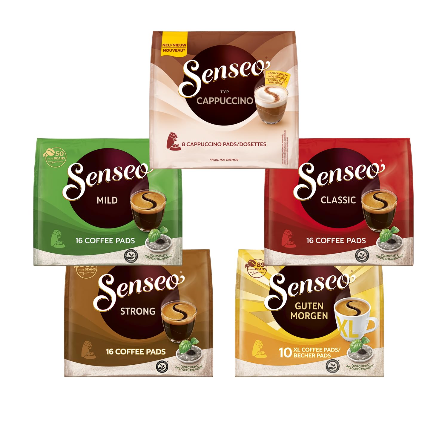 Senseo Pads Tasting Box 5 Varieties Variety Pack 5 x 16 Drinks 80 Coffee Pods