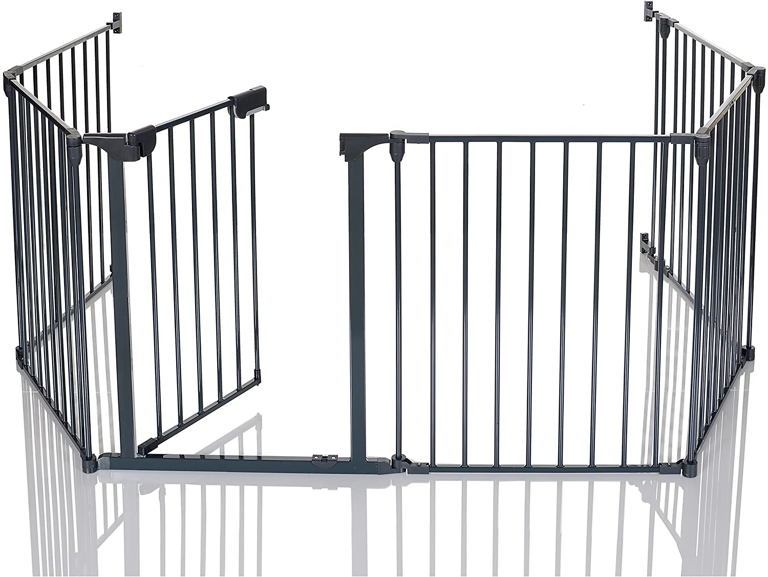 LCP Kids Baby Fireplace Safety Gate Playpen 5 Side Panels 1 Safety Door 290-350 cm Long