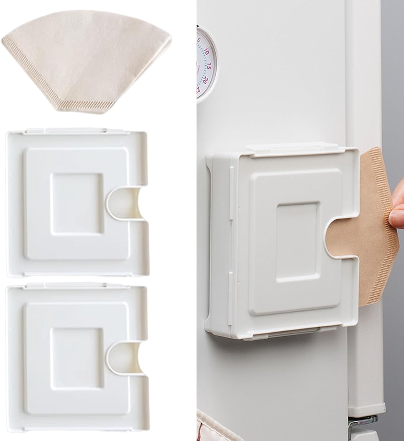Coffee Filter Holder Binblin 2 Pieces Coffee Filter Holder Wall Coffee Filter Bag Holder Used in Kitchens Bars Cafés Offices Hotels Storage Accessories Filter Paper Holder