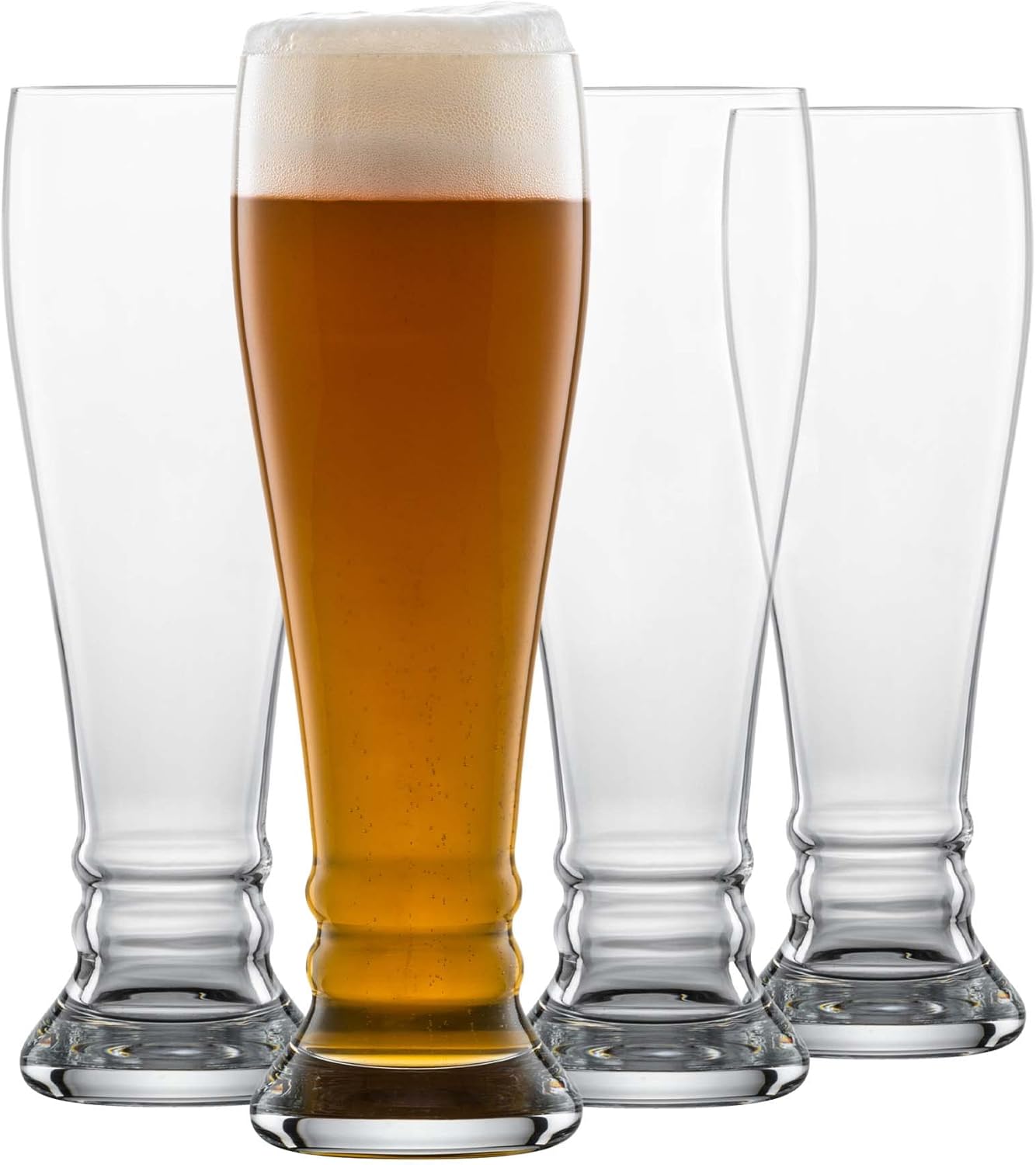 SCHOTT ZWIESEL Bavaria Beer Basic Wheat Beer Glass, 0.5 L (Set of 4), Elegant Wheat Glasses for Wheat Beer, Dishwasher Safe Tritan Crystal Glasses, Made in Germany (Item No. 130004)