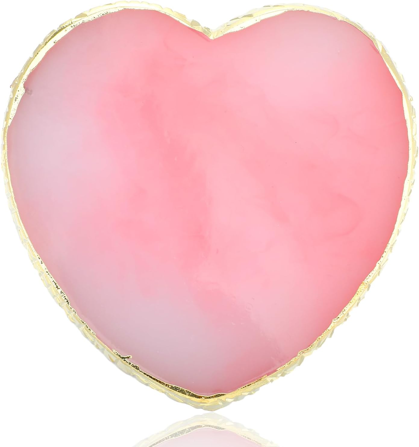 Resin Nail Art Palette, Manicure Painted Palette, Golden Edge Nail Polish Palette, Nail Art Make Up Palettes Display Compartment Nail DIY Accessories (Heart)
