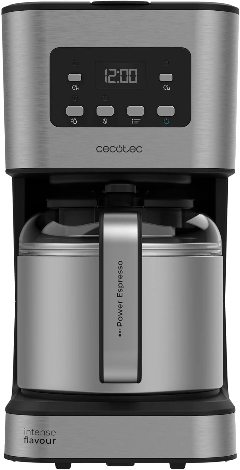 Cecotec Coffee 66 Drop & Thermo Time Drip Coffee Maker, 950 W, 1.2 L, 10 Cups, LCD Display, 24 Hour Timer, Drip Stop System, Overheating Protection, 6 Switches