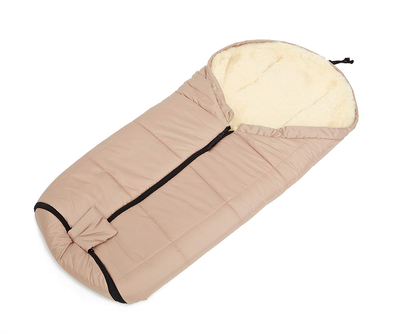 Reissner Lammfelle Sheepskin Footmuff Eskimo with Zip Beige