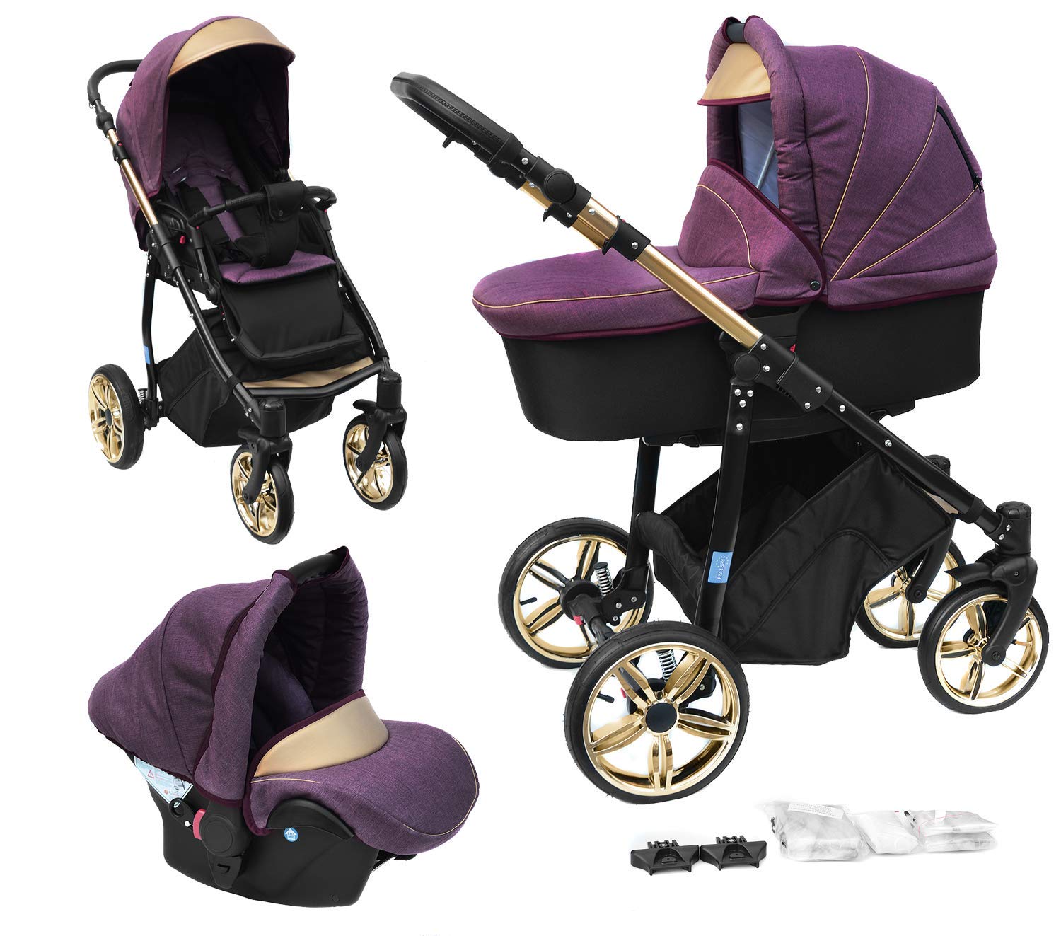 Skyline 3-In-1 Combination Pram With Aluminium Frame, Carrycot, Sports Bugg