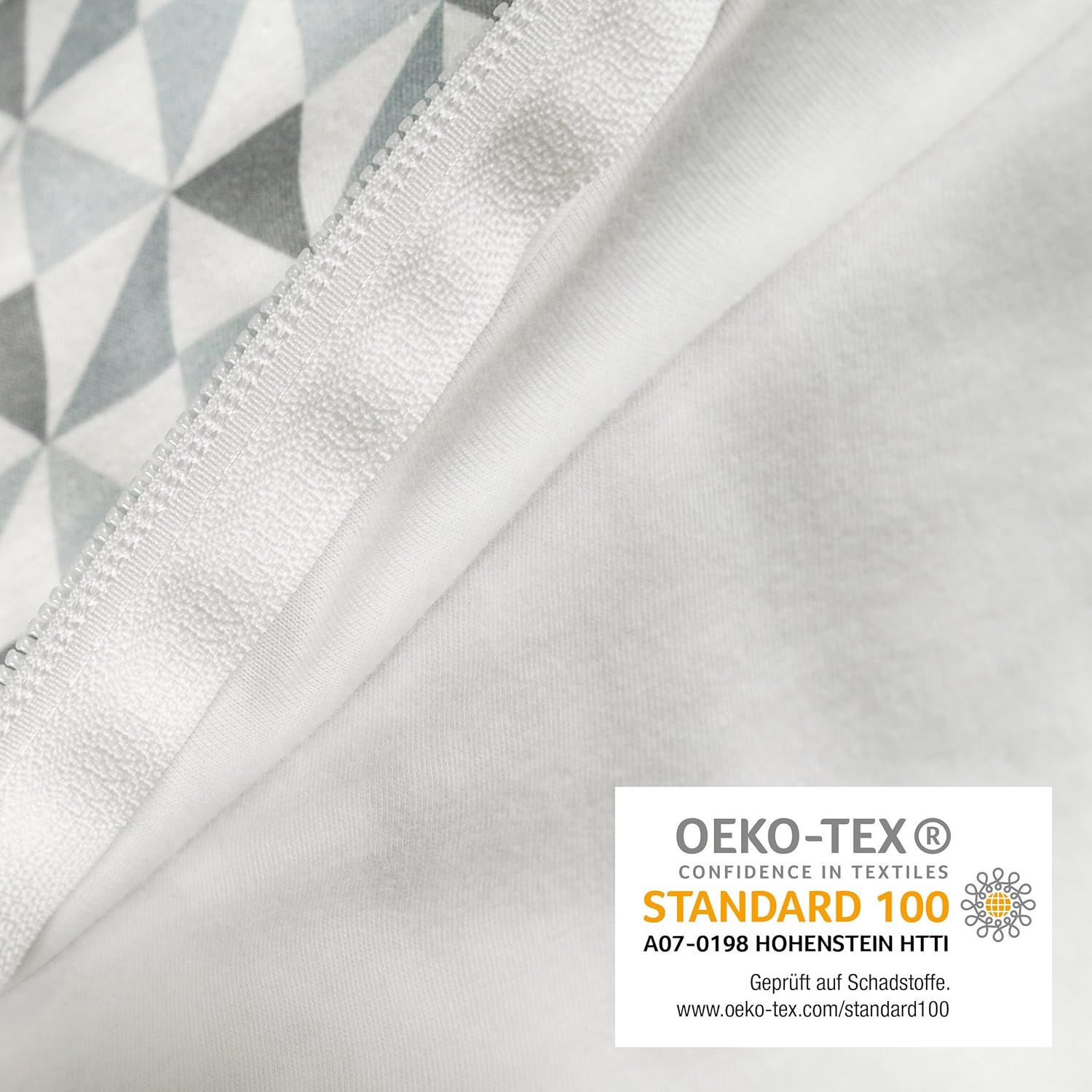 Alvi Baby Mäxchen Thermal Pear-Shaped Sleeping Bag - All-Year-Round Sleeveless Sleeping Bag - Lined for Spring, Autumn and Winter - Oeko-Tex 100 Certified - 100% Cotton - Silver / Grey 90 cm