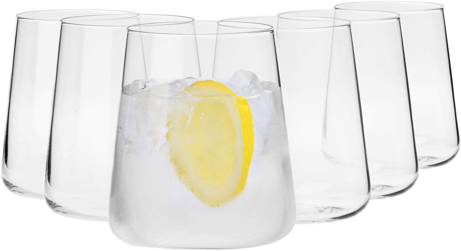 Krosno Gin Glasses Water Glasses White Wine Glasses 380 ml Avant-garde Collection Perfect for Home, Restaurants and Parties Dishwasher and Microwave Safe