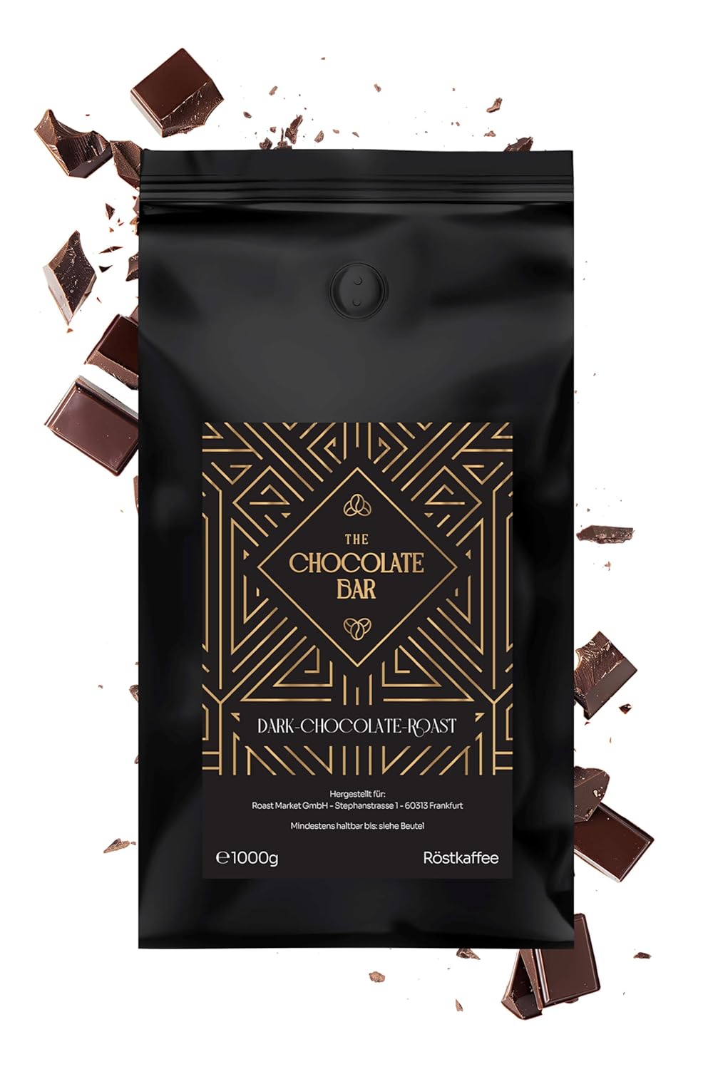 The Chocolate Bar 1kg | Espresso | Whole Beans | 100% Robust Beans | Dark Roast | Intense Aromas | Very Low Acidity | Ideal for Portafilter Machines, Espresso Makers and Fully Automatic Machines