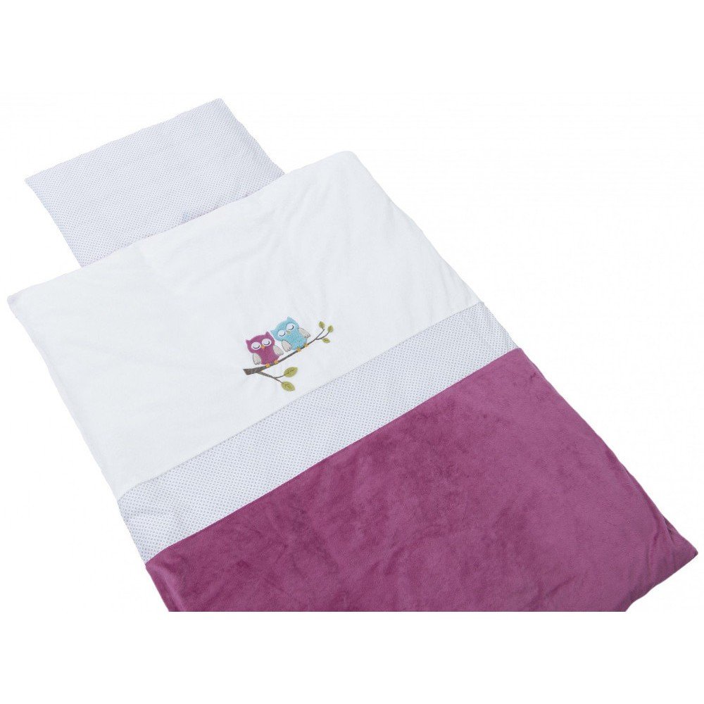 Bebes Collection Be Be\'s Collection Owl Fuchsia 232 72 Bed Linen 100 x 135 cm