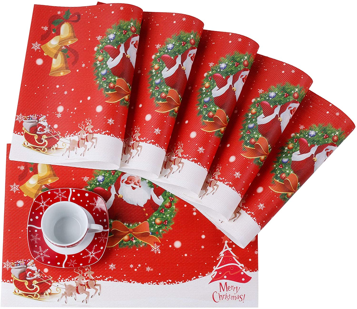 Veweet Christmas Deer Series 30-piece, 60-Piece Porcelain Dinner Service - Coffee Service for Christmas