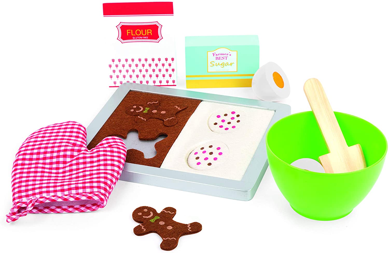 Small Foot 11207 Baking Set Biscuit Accessories 12 Pieces Set Of Wooden Fun