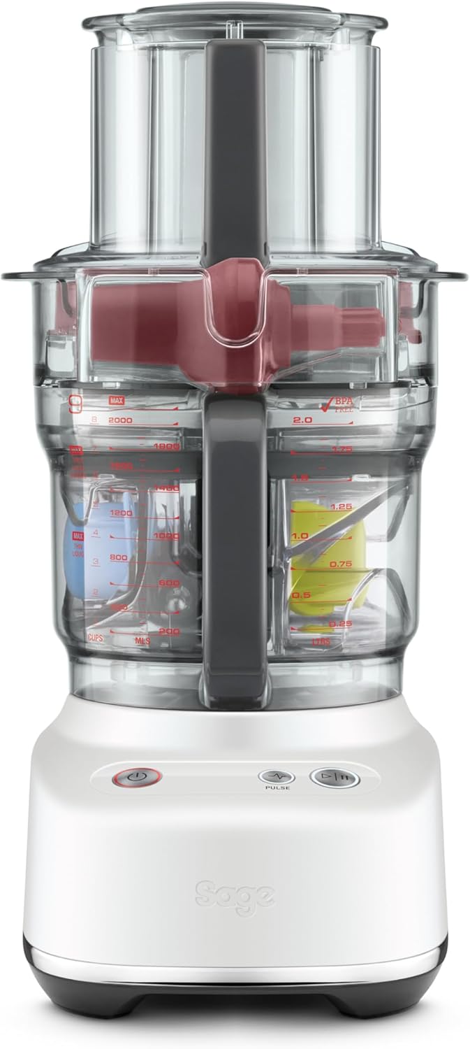 Sage - The Paradice 9 - Food Processor with Accessory Box - Cube, Slice, Knead, Slice, Chop, Mix - 650W, 1.2 cm Filling Chuck, Stand Mixer - Sea Salt