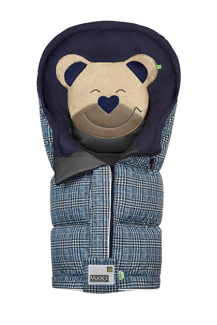 Odenwälder Mucki L Fashion Glencheck Footmuff Colour 1051 Ink Blue