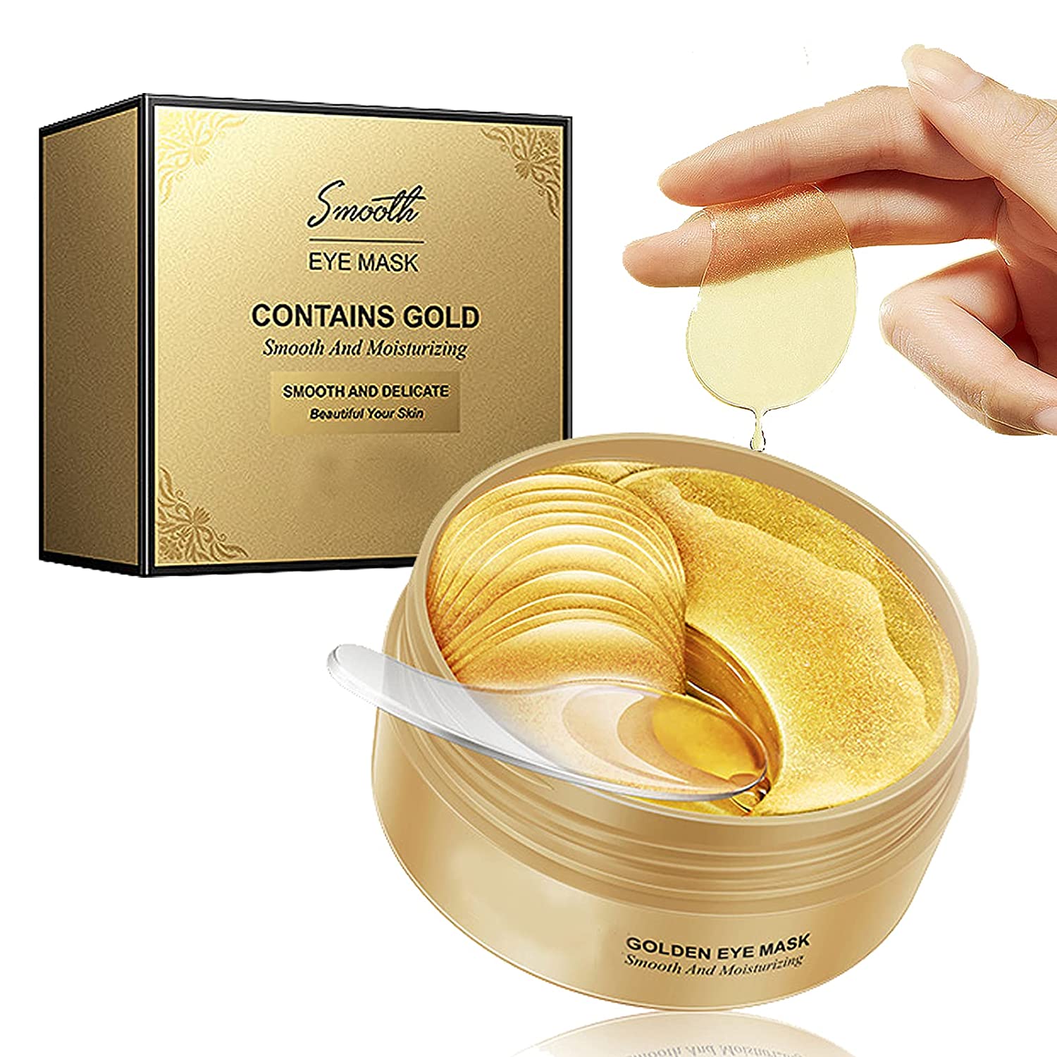 housn 30 Paar Augenpads,Eye pads,Gold Augenmaske Eye pads Eye Mask, Unter-Augen-Gel-Pads Feuchtigkeitsspendend, Anti-Aging, Augenringe Entfernen, Fältchen, Tränensäcke, ‎gold