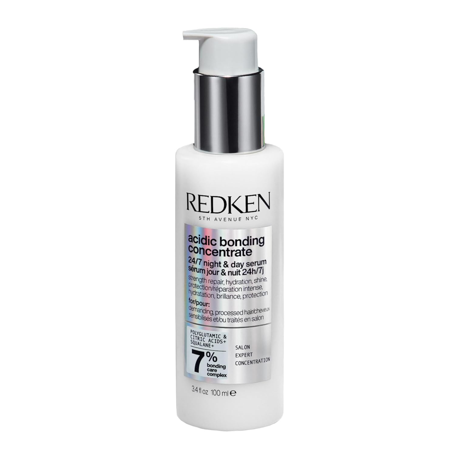 Redken Pflegendes Bonding Serum, Regeneriert und schützt vor täglichen Schäden, Tiefenwirksame Reparatur für stärkeres Haar, Vegan, Acidic Bonding Concentrate 24/7 Night & Day Serum
