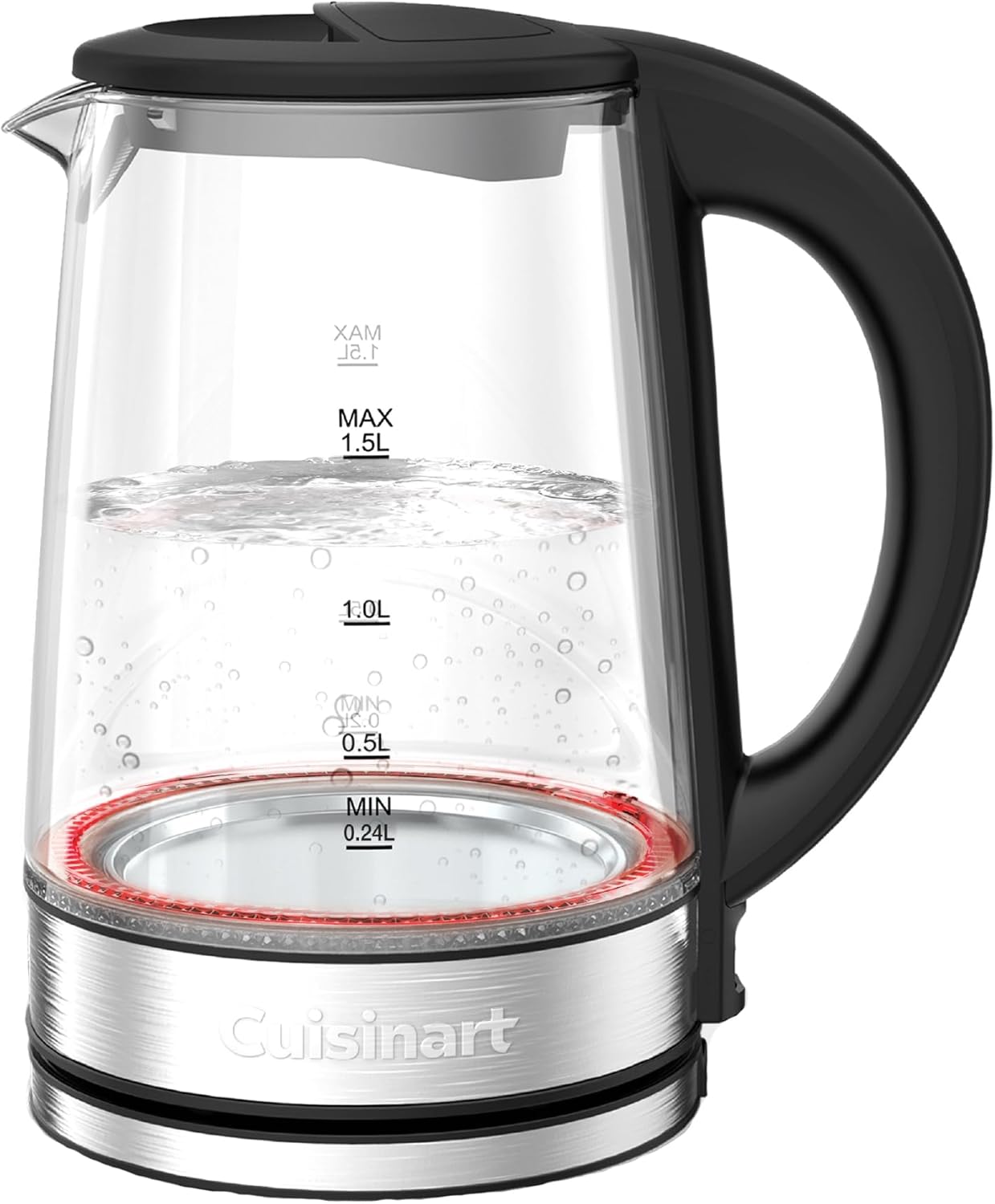 Cuisinart Store Cuisinart 1.7 L Glass Kettle with Variable Temperature Control, 3 kW Quick Boil Function, Cool Touch, Double-Walled Design, BPA-Free, Drip-Free Spout, 360° Rotating Base