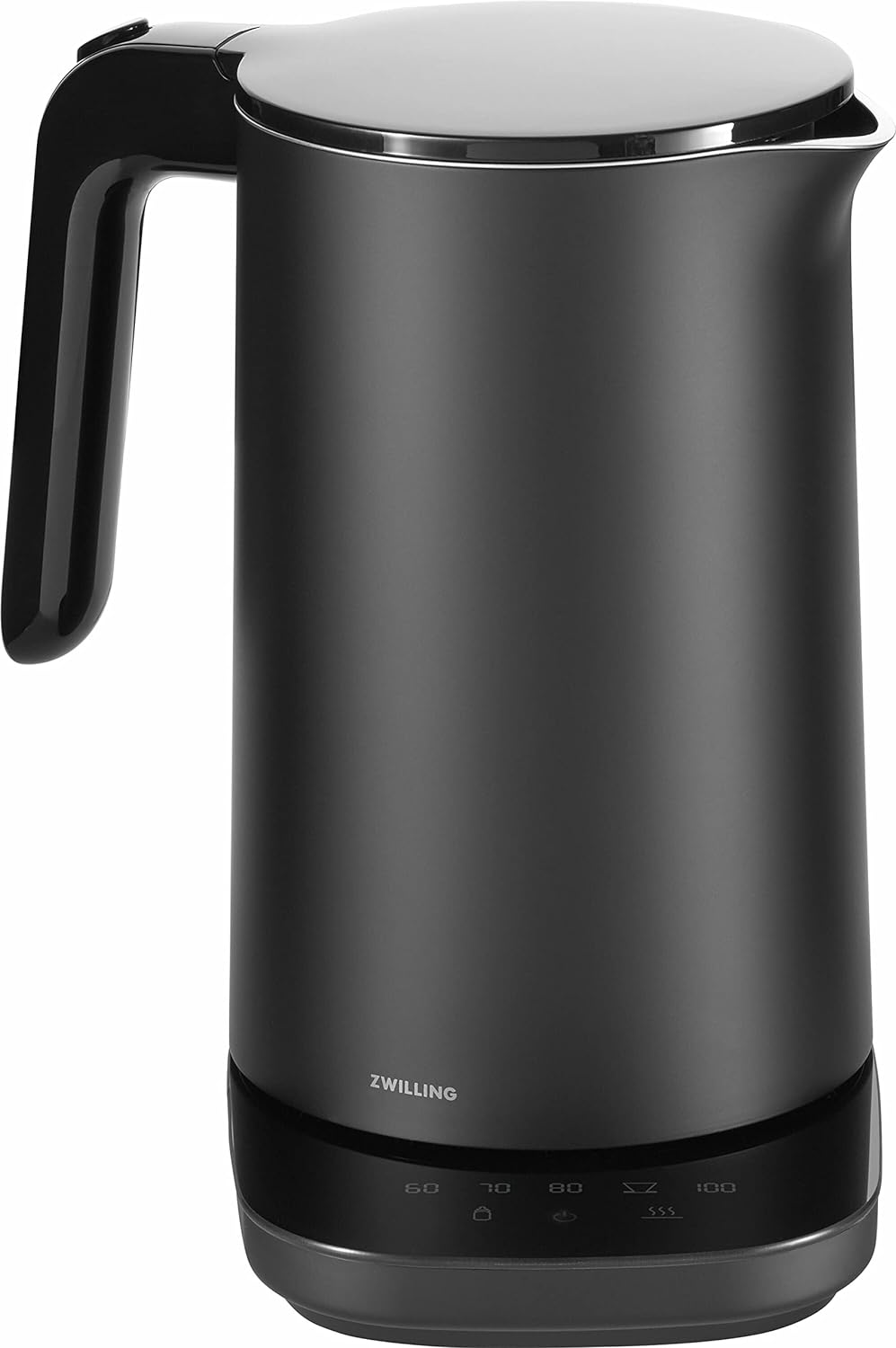 ZWILLING ENFINIGY Pro Kettle with Temperature Setting, Stainless Steel Limescale Filter, Keep Warm Function, Wireless, 1850 Watt, 1.5 Liters, Black