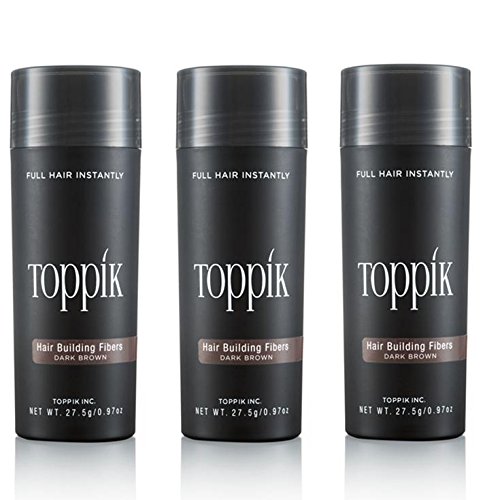 Toppik 27.5 g Hair Thickening Hair Fibers Microhairs Medium Brown Pack of 3, brown) ‎mittelbraun (medium