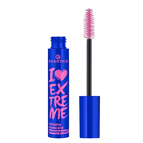 essence cosmetics essence I LOVE EXTREME volume mascara waterproof, mascara, waterproof, black, defining, extensive, volume-giving, long-lasting, intense, waterproof, vegan, without perfume (12 ml), ‎black