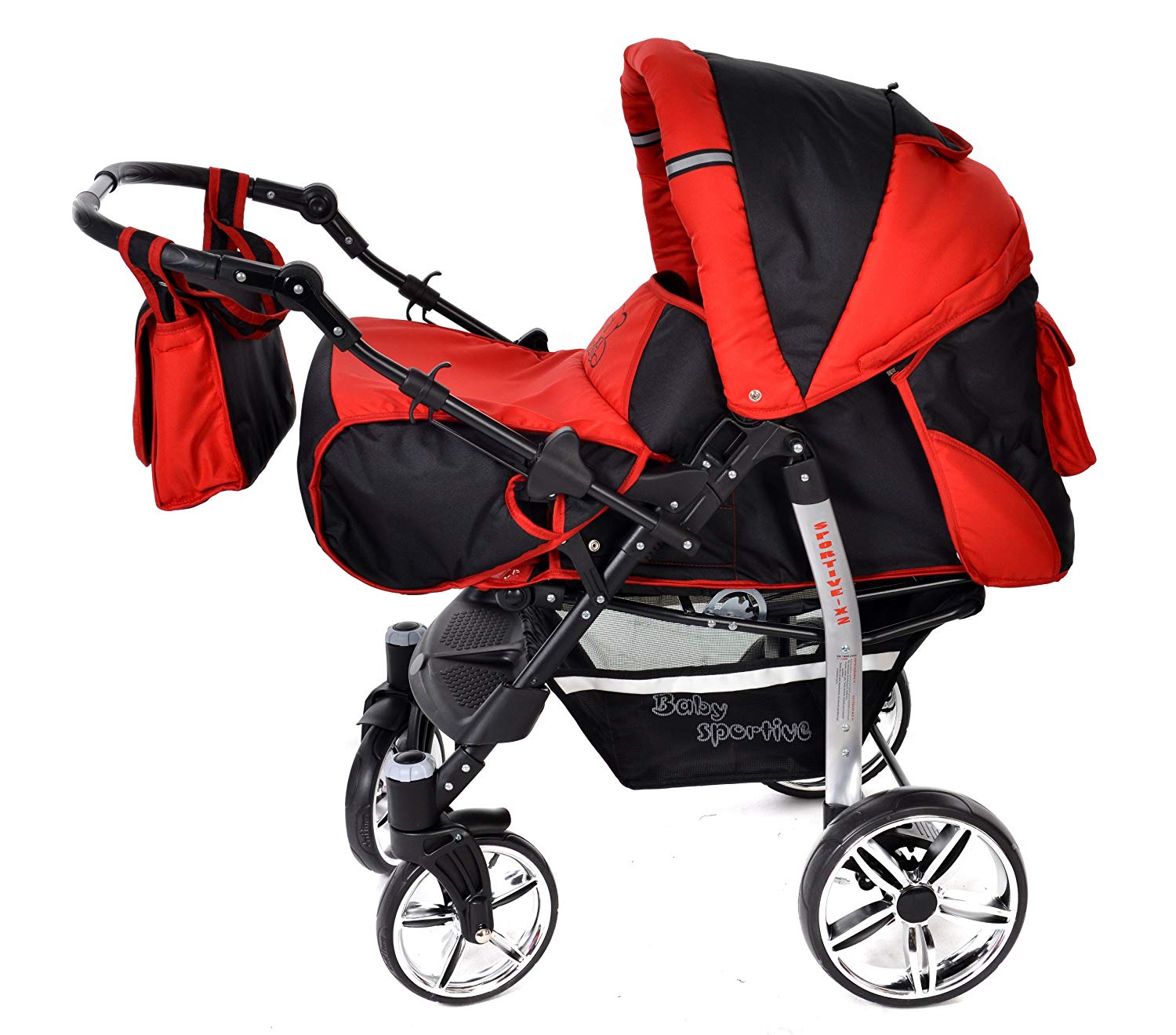 Baby Sportive You and Baby SPORTIV-X2 Kombi-Kinderwagen 3in1 | mit Zubehör | für Kinder ab der Geburt bis 3 Jahre | Gewicht 13 kg | Faltmaß mit Rädern B99 x T60 x H61