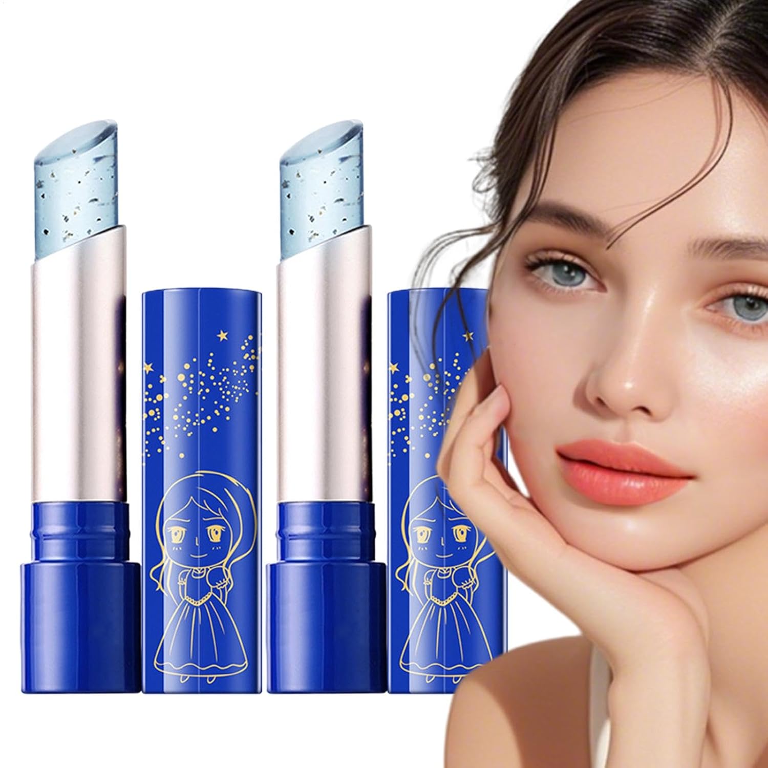 Generic Blue Jelly Lip Balm - Color-Changing Lipstick, Moisturizing Cream Lipstick, Moisturizing Lip Care, Natural Moisturizing - Chapstic, Tinted Lip Gloss, Organic and Smooth
