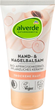 alverde NATURKOSMETIK Hand and nail balm organic apricot kernel & vegetable keratin, 75 ml