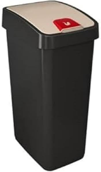keeeper Premium Waste Bin with Flip Lid, Soft Touch, 45 L, Magne, Graphite Grey