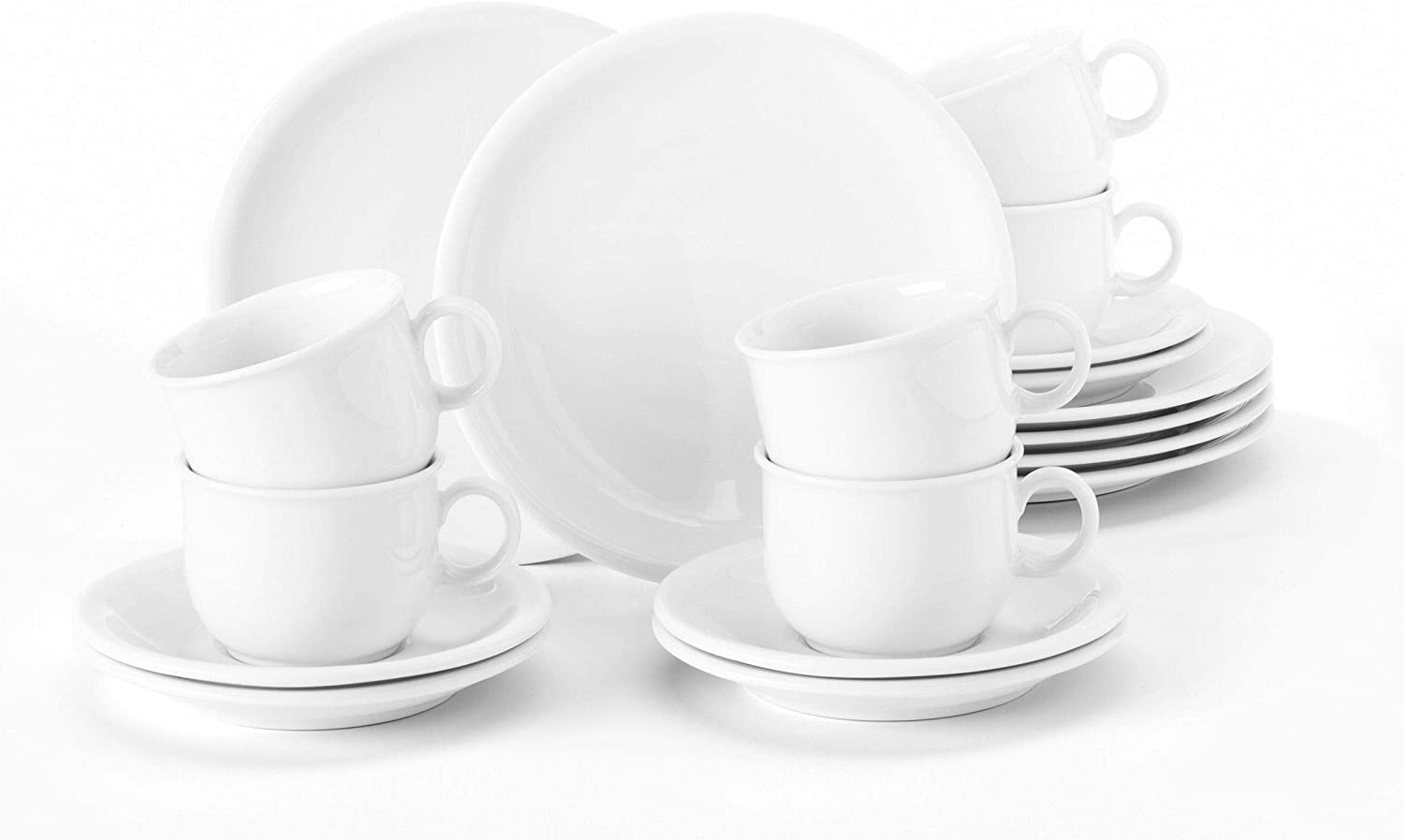 Seltmann Weiden Compact Coffee Crockery, Porcelain, White, Dishwasher Safe, 18-pcs., 1716172