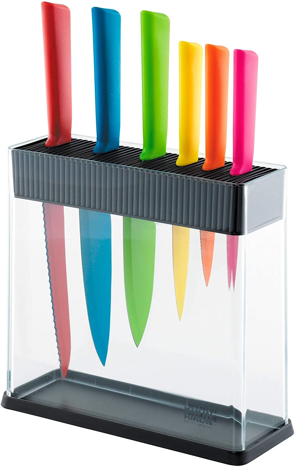 \'Kuhn Rikon Colori 26599 Knife and Block + Multicolor Plastic 34.5 x 26.5 x 10 cm