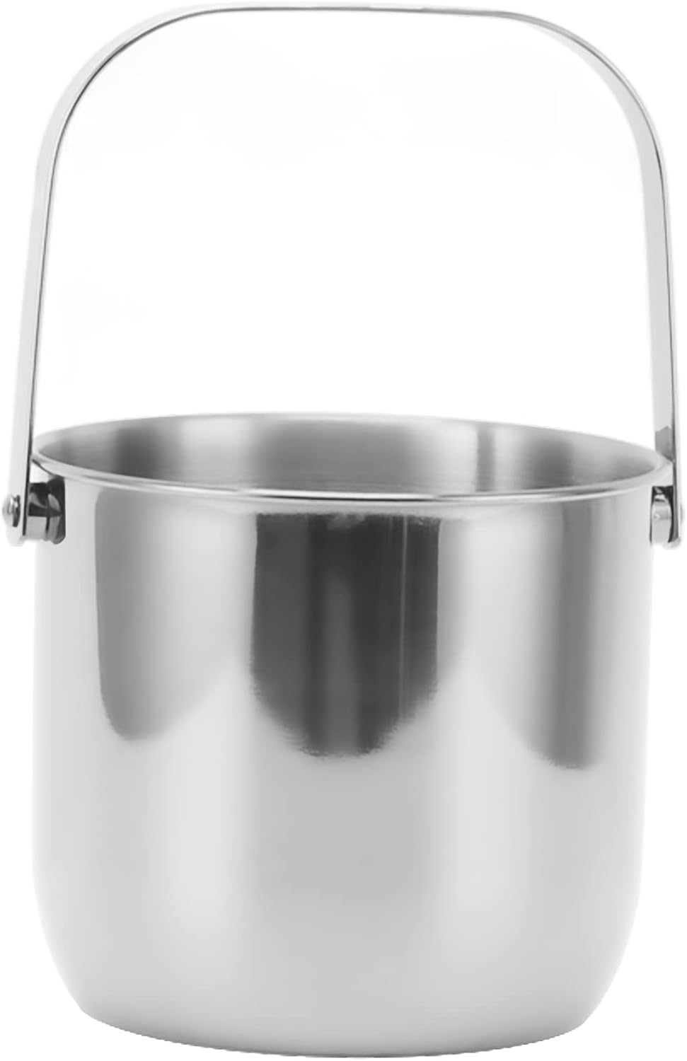 KEEMEN Thickened Stainless Steel Ice Bucket, Double Walled, Insulated, Champagne Ice Bucket with Handle, Drink Tub, Wine Bottle Cooler, Cooler for Bar (Silver)