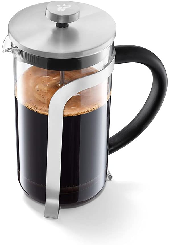Tchibo French Press / Sieve Stamp for Manual Coffee Making, Silver, Heat Resistant for 800 ml