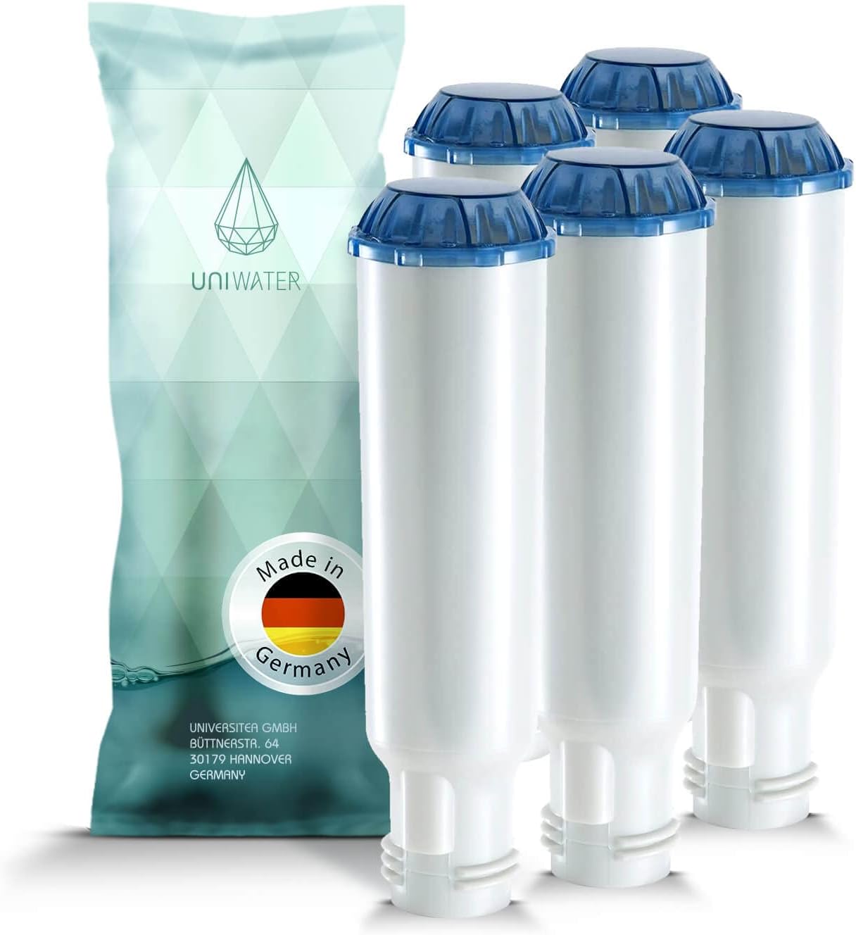 UNIWATER 5 Screw Type Cartridges Compatible with Krups, Siemens and Other Brand Coffee Machines