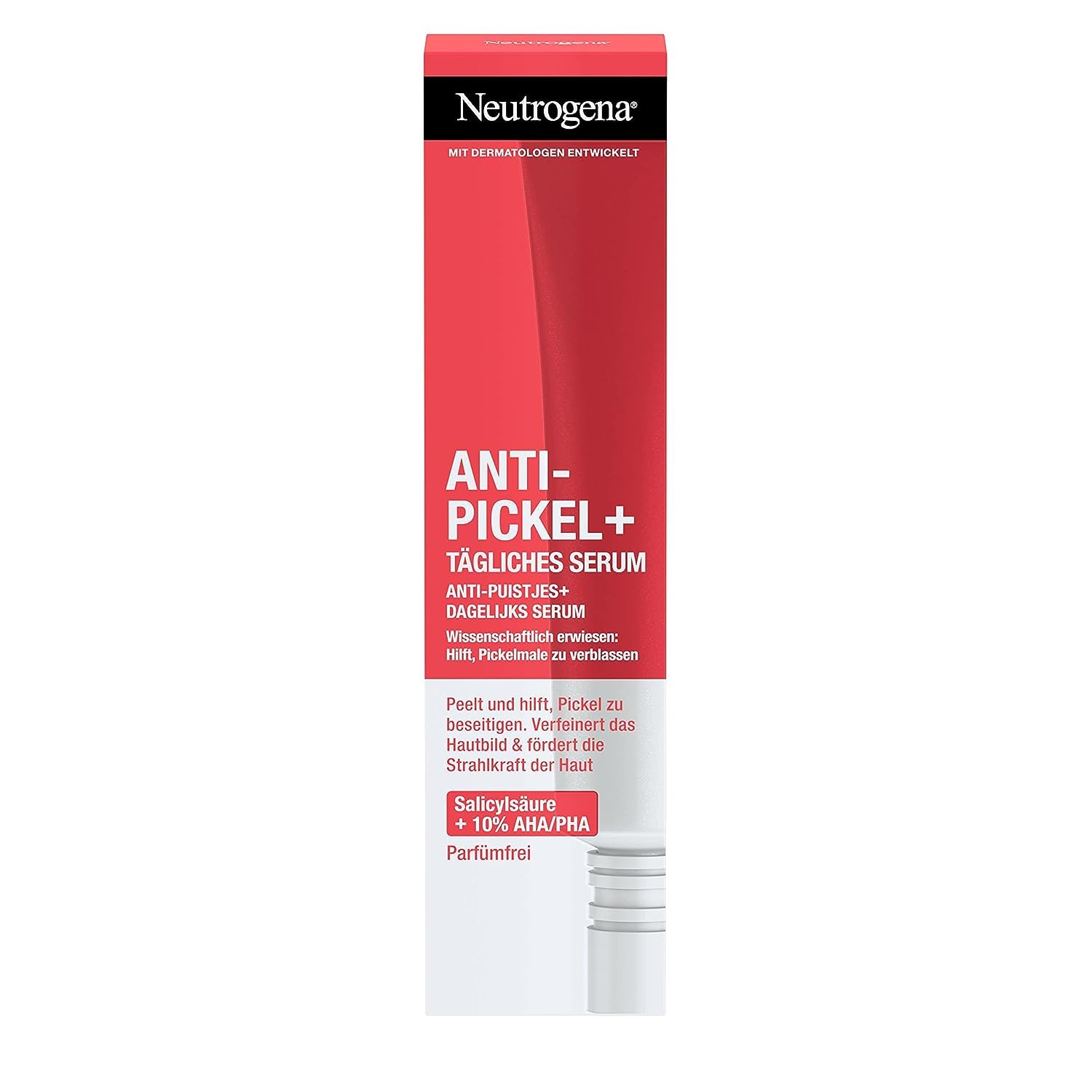 Neutrogena Anti-Pimple + Exfoliating Serum Skin Image Renewing Face Serum with Skin Clarifying Salicylic Acid + AHA/PHA for Blemished Skin, 30 ml