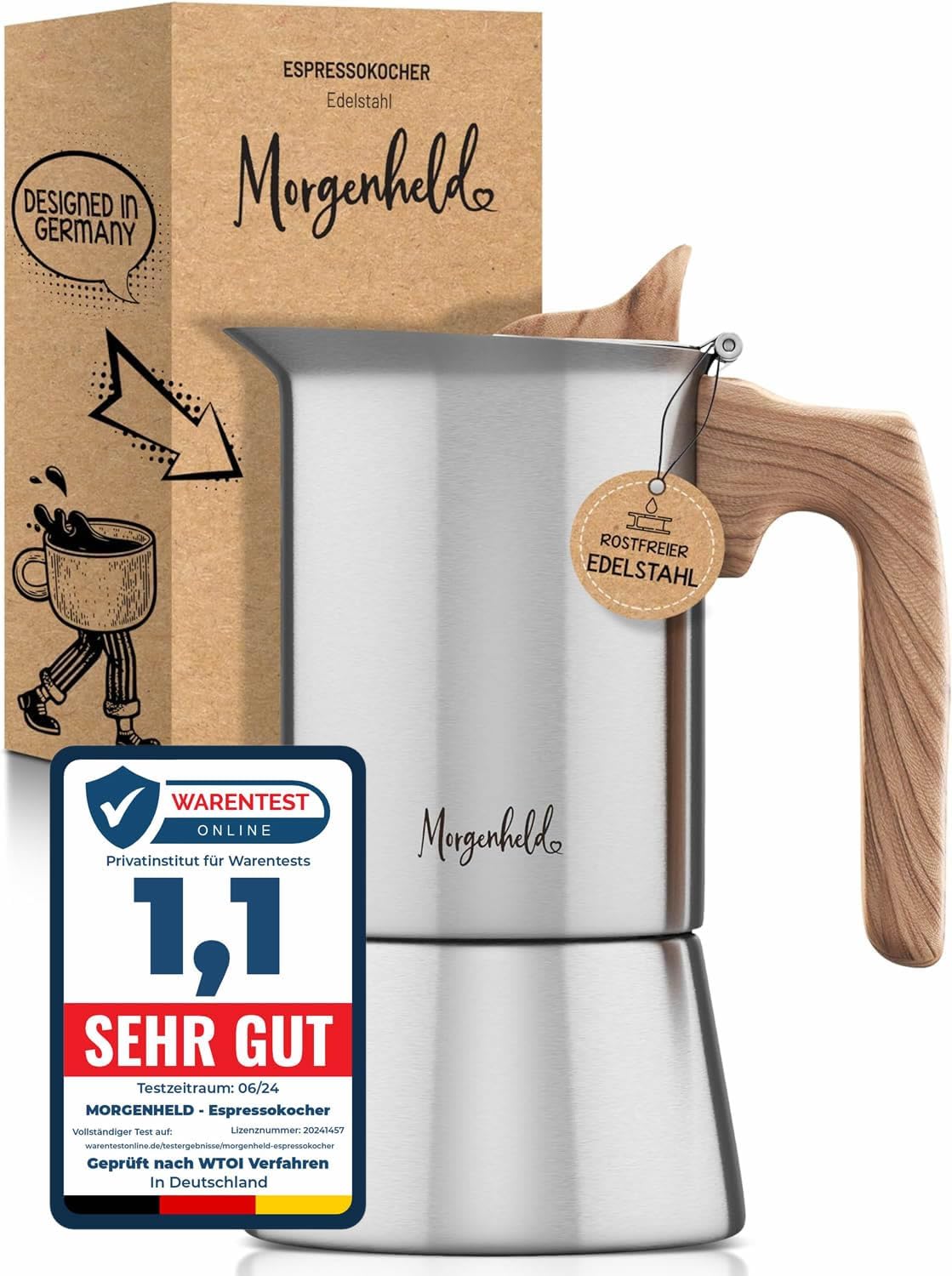 Premium Espresso Maker Stainless Steel Small 4 Cups 200 ml Mocha Pot Espresso Pot Suitable for Induction Cookers Espresso Maker 200 ml Induction Espresso Machine Mocha Cooker Induction