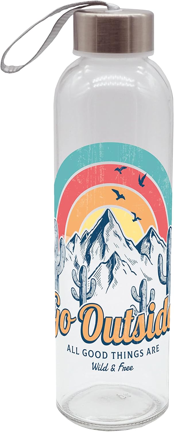 GEDALABELS Go Outside Drinking Bottle 500 ml Glass