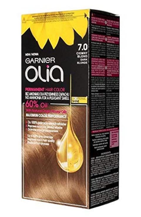 Garnier, Olia Hair Dye 7.0 Dark Blonde, Clear