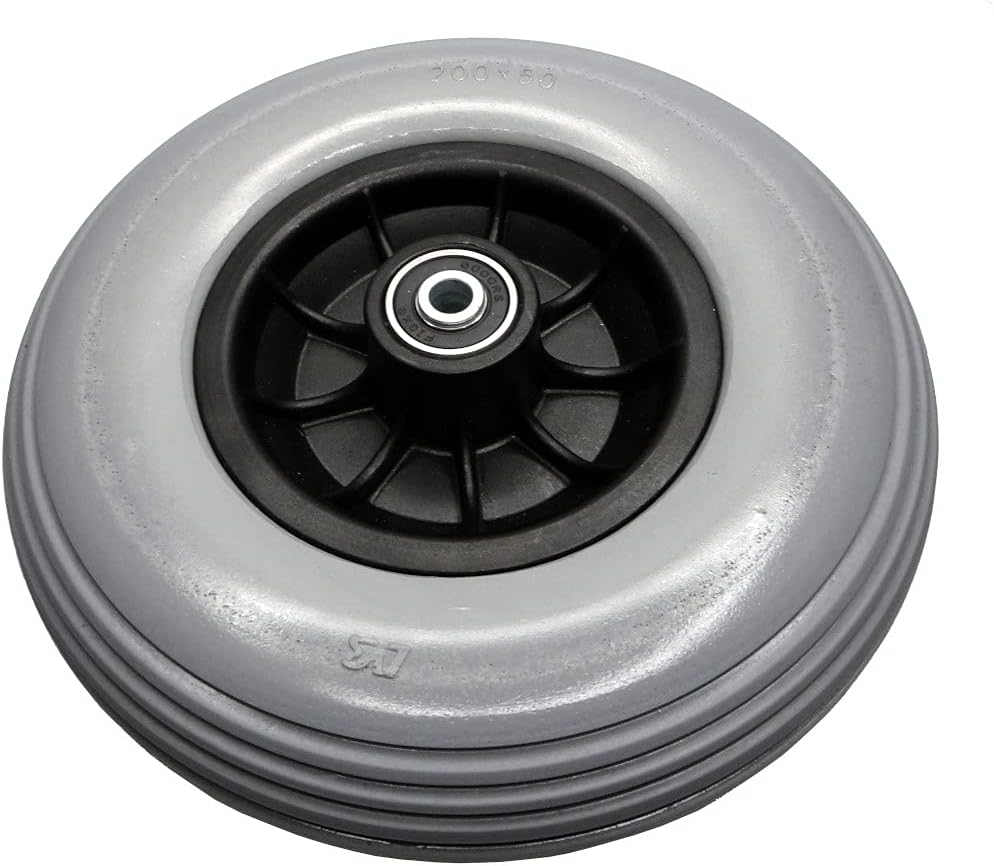 FabaCare 8 Inch Replacement Wheel, 190 mm PU Wheel with Spacer Bushings for 60 mm Fork Width