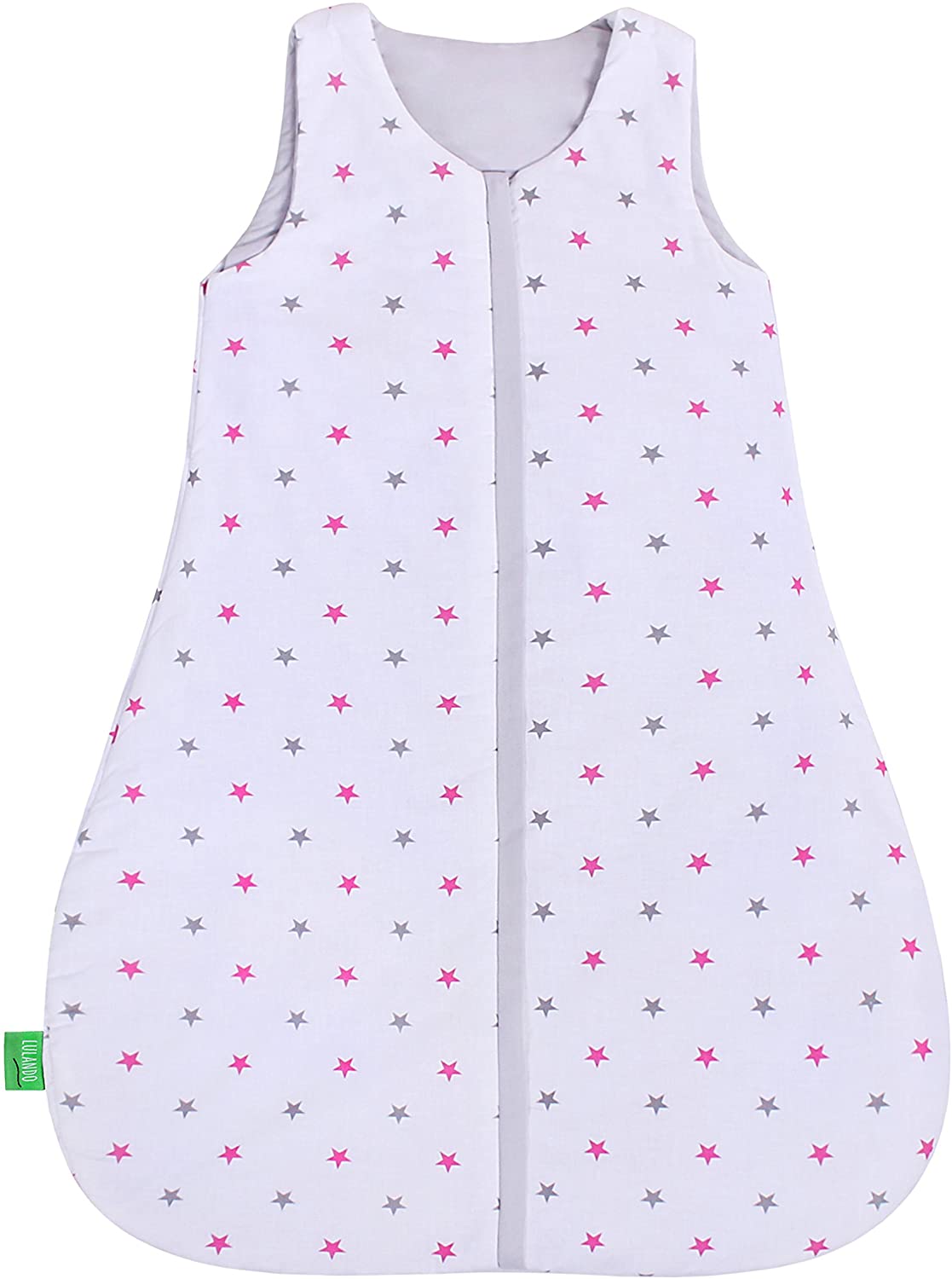 LULANDO Baby Sleeping Bag for Newborns and Toddlers Summer Sleeping Bag and Winter Sleeping Bag for Baby Colour: Pink and Grey Stars / White Size: 70 cm