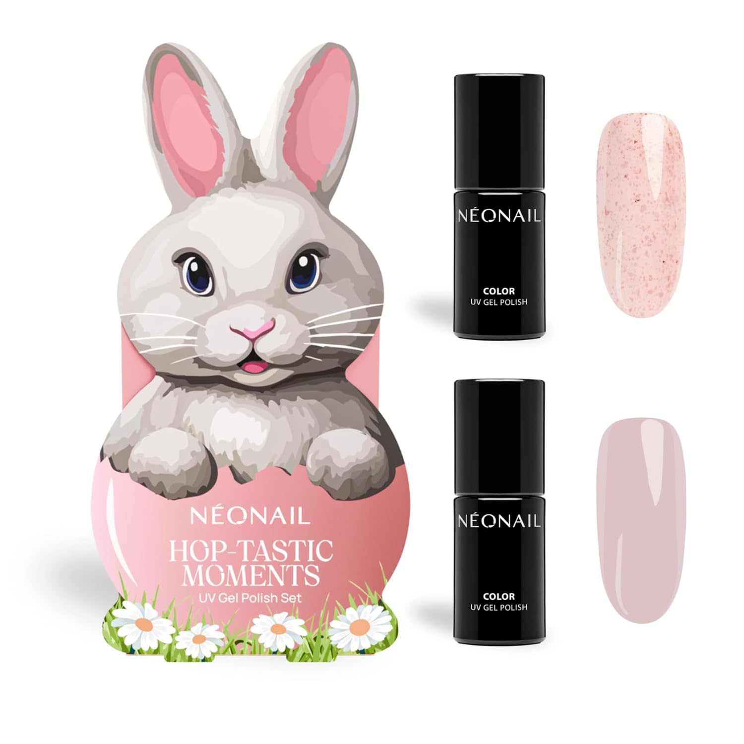 NEONAIL UV Nail Polish Manicure Set - Hop-Tastic Moments Gel Nails Set - Shellac Nail Polish - Nude Colors - Nails - Easter Spring 2025 - 2 x 7.2 ml