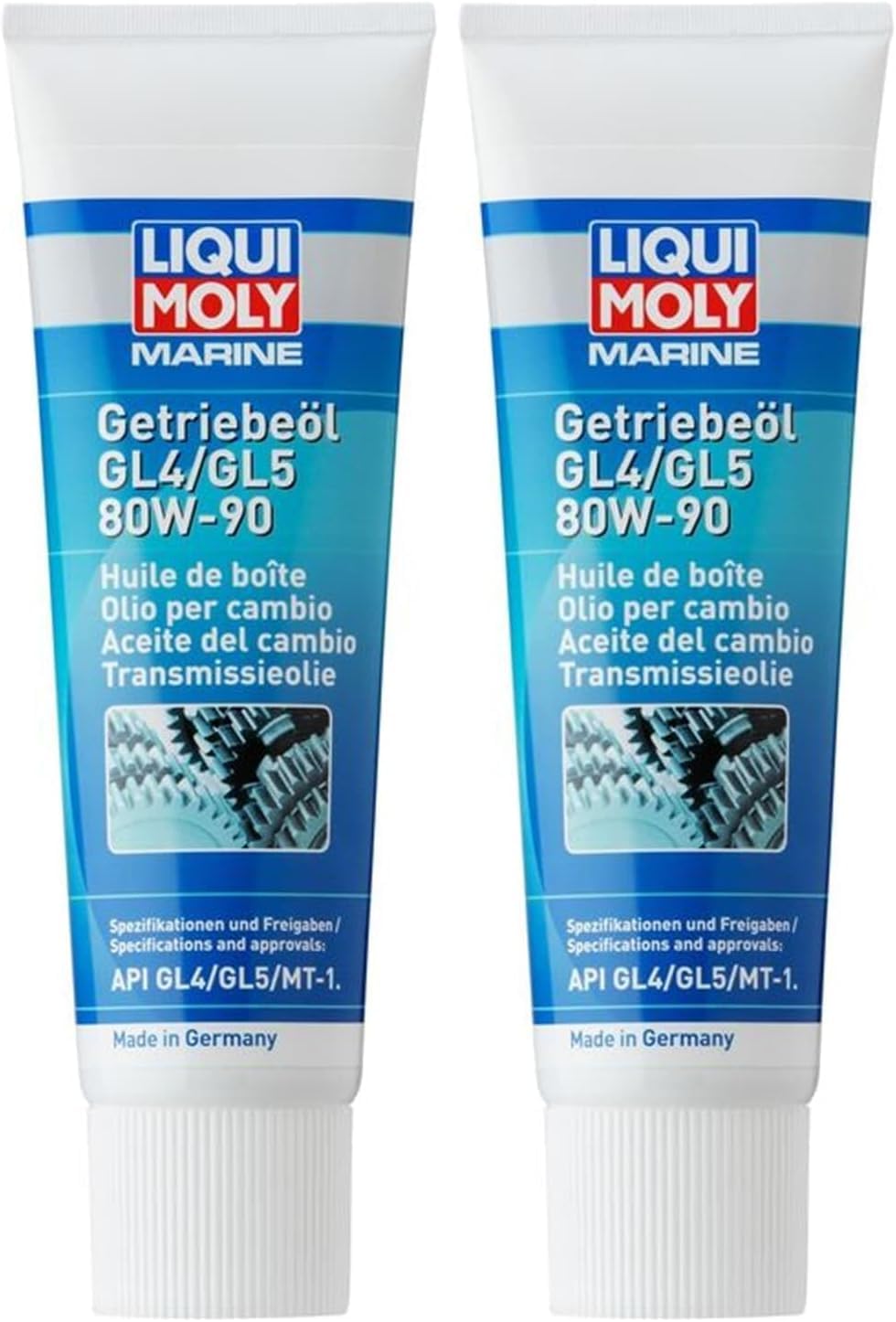 Liqui Moly Store Liqui Moly Marine Transmission Oil GL4/GL5 80W-90 | 250ml | Boat Gear Oil | Item No.: 25030, Colorless (Pack of 2)