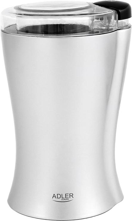 JUNG ADLER AD443 Electric Coffee Grinder, Gray, 150 W, Electric Coffee Bean Mill, 70 g Capacity, Impact Blade Stainless Steel, for Coffee, Espresso, Latte, Mocha
