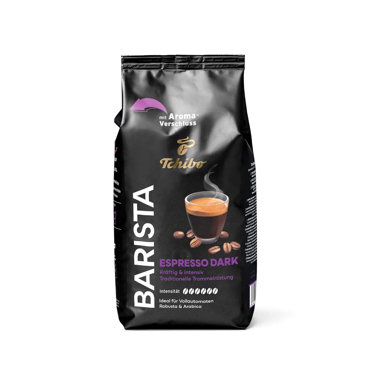 Tchibo Store Tchibo Barista Espresso Dark, 1 kg Coffee Beans with Aroma Closure, Strong, Intense Flavour