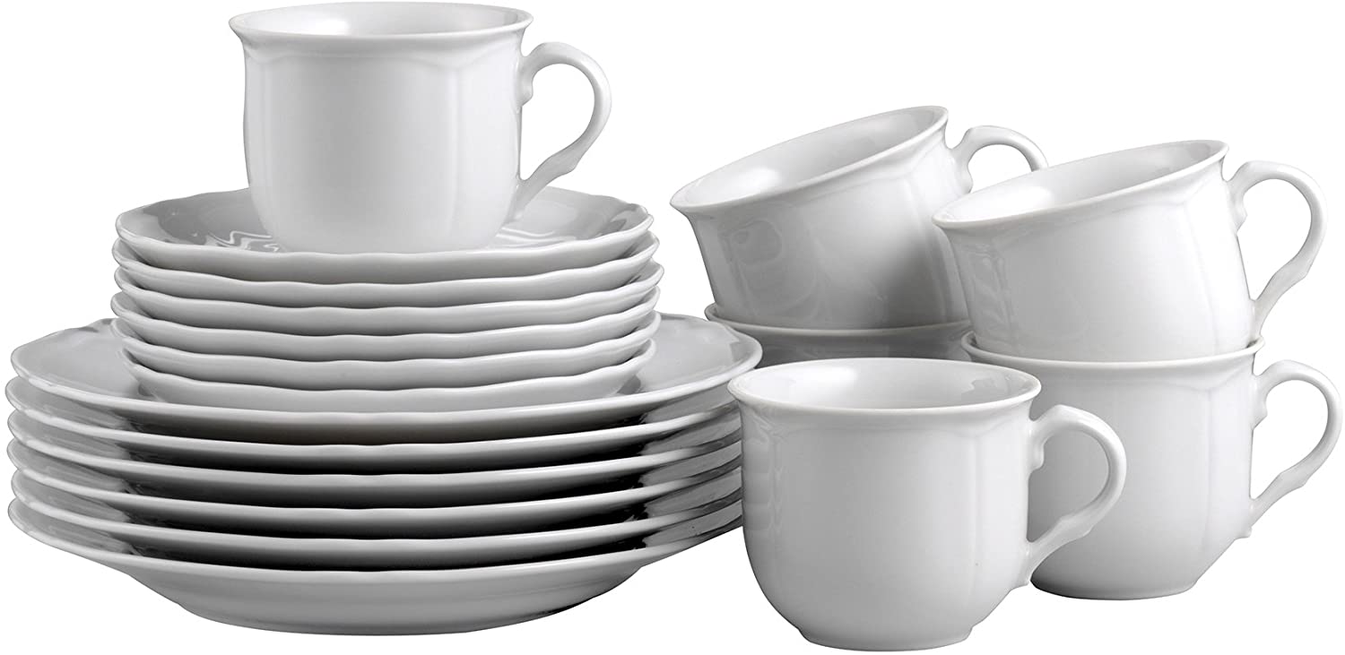 Creatable Alba 10536 Serie, 18-Piece Coffee Service Porcelain 33 x 24 x 30 cm 18 units, White