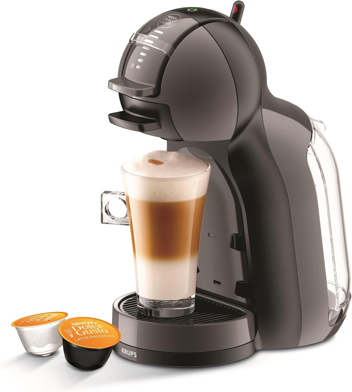 Krups Nescafé Dolce Gusto Mini Me Automatic Coffee Capsule Machine, Black/Anthracite