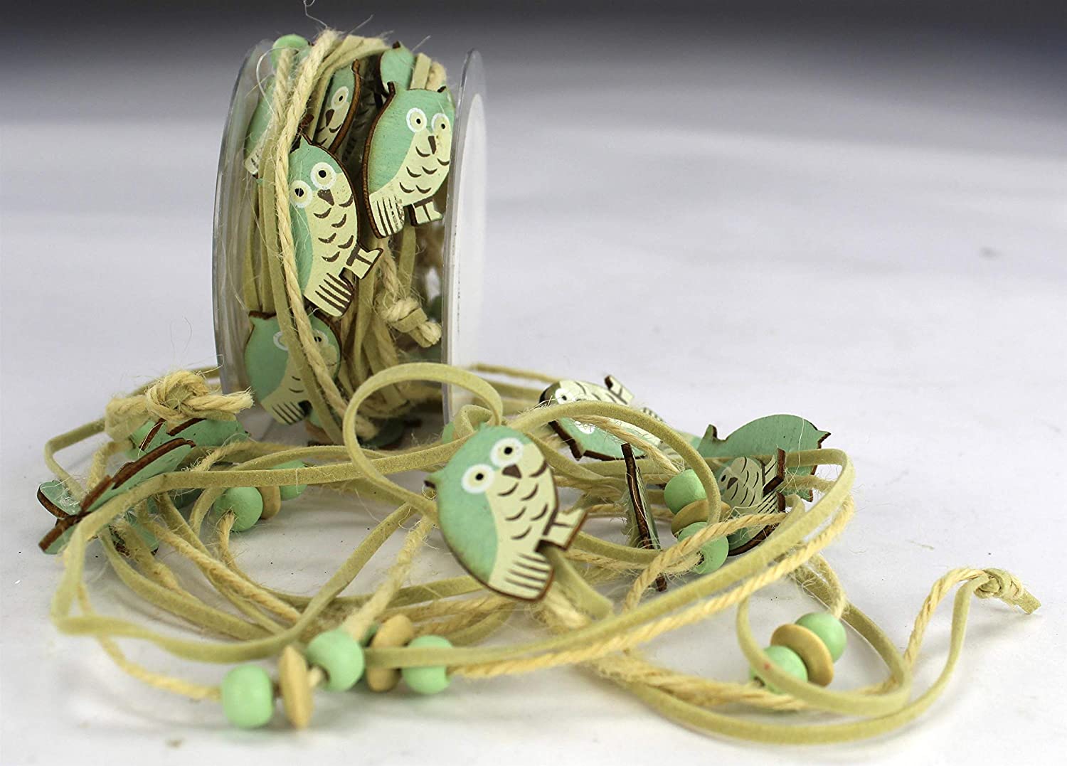 DARO DEKO Daro Decorative Owls Decorative Ribbon 4 Assorted Colours (Turquoise, Purpl