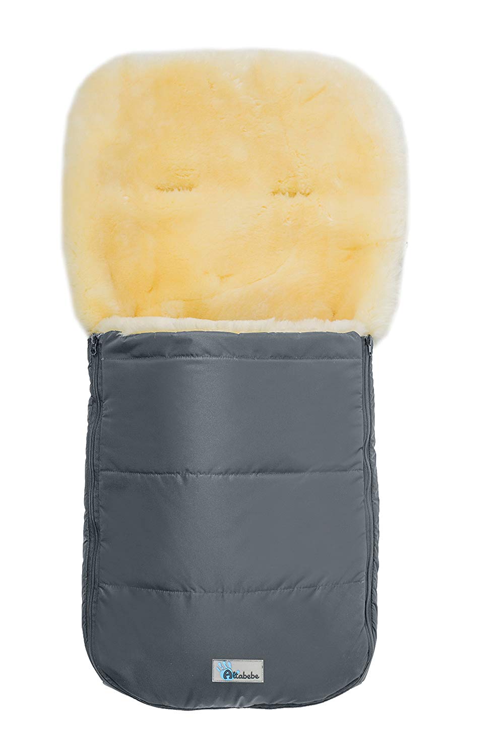 Altabebe MT2200LP - 61 Winter Lambskin Footmuff for Nordkap Pushchair 12-36 Months Beige Dark Grey